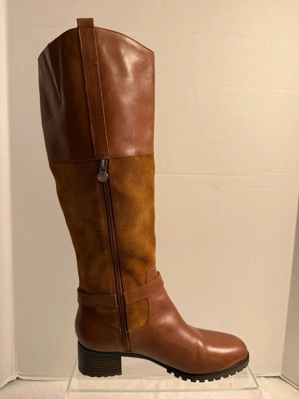 🤎 Etienne Aigner Leather & Suede Knee-High Riding Boots Size 7